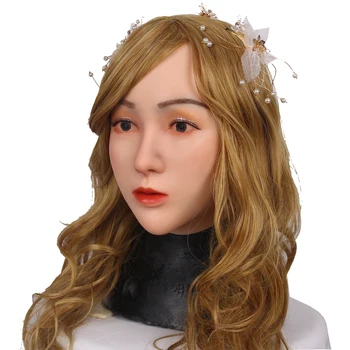 （AJL） ЖЕНСКИ Силикон Прическа Грим Травестит Cosplay Колекция от Козметични Маски за мъже и Жени с реалистични, силиконови маски 3