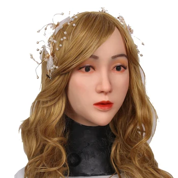（AJL） ЖЕНСКИ Силикон Прическа Грим Травестит Cosplay Колекция от Козметични Маски за мъже и Жени с реалистични, силиконови маски 4