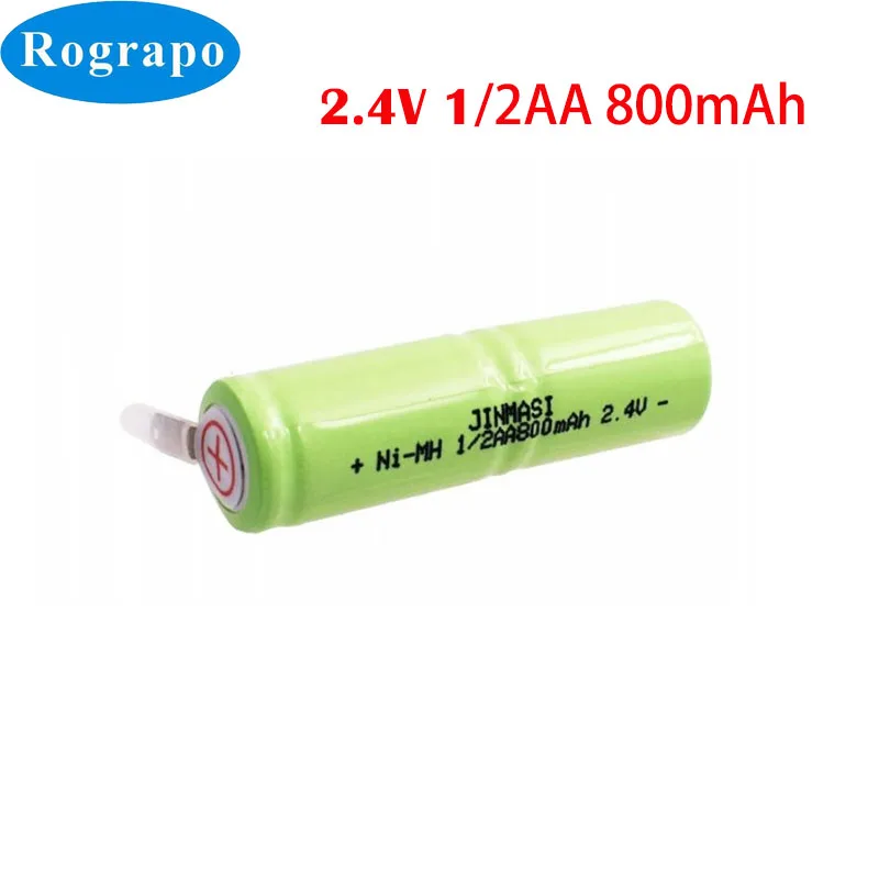 1-3 бр 800 ма 2,4 1/2AA ni-mh акумулаторна батерия 1/2 AA nimh клетка със заваръчни раздели за електрически самобръсначки, самобръсначка, четка за зъби 0