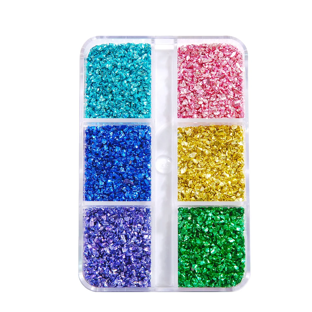 1 комплект Натрошени Стъклени Мъниста Пълнител От Смола Цветни Мъниста От Натрошени Камъни САМ Изработка на Бижута, Кристални Форми Пломби Дизайн Нокти Декор Занаяти 5