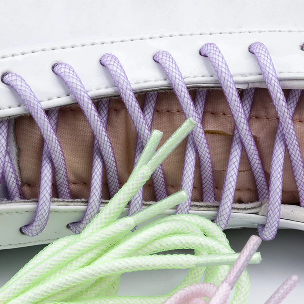 1 чифт висококачествени кръгли връзки за обувки, мрежести класически обувки с ярки цветове, не изчезват, маратонки за отдих на открито, Ремък Унисекс 4