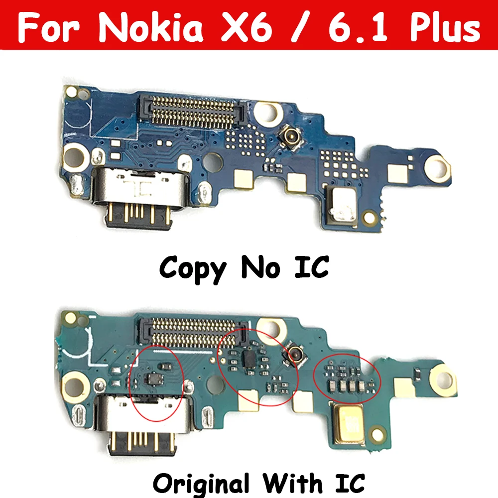 100% Оригинален Нов USB Порт За Зареждане на Док Конектор Заплата Гъвкав Кабел За Nokia X6/6,1 Plus TA-1099 TA-1103 зарядно устройство ще захранване на Плоча