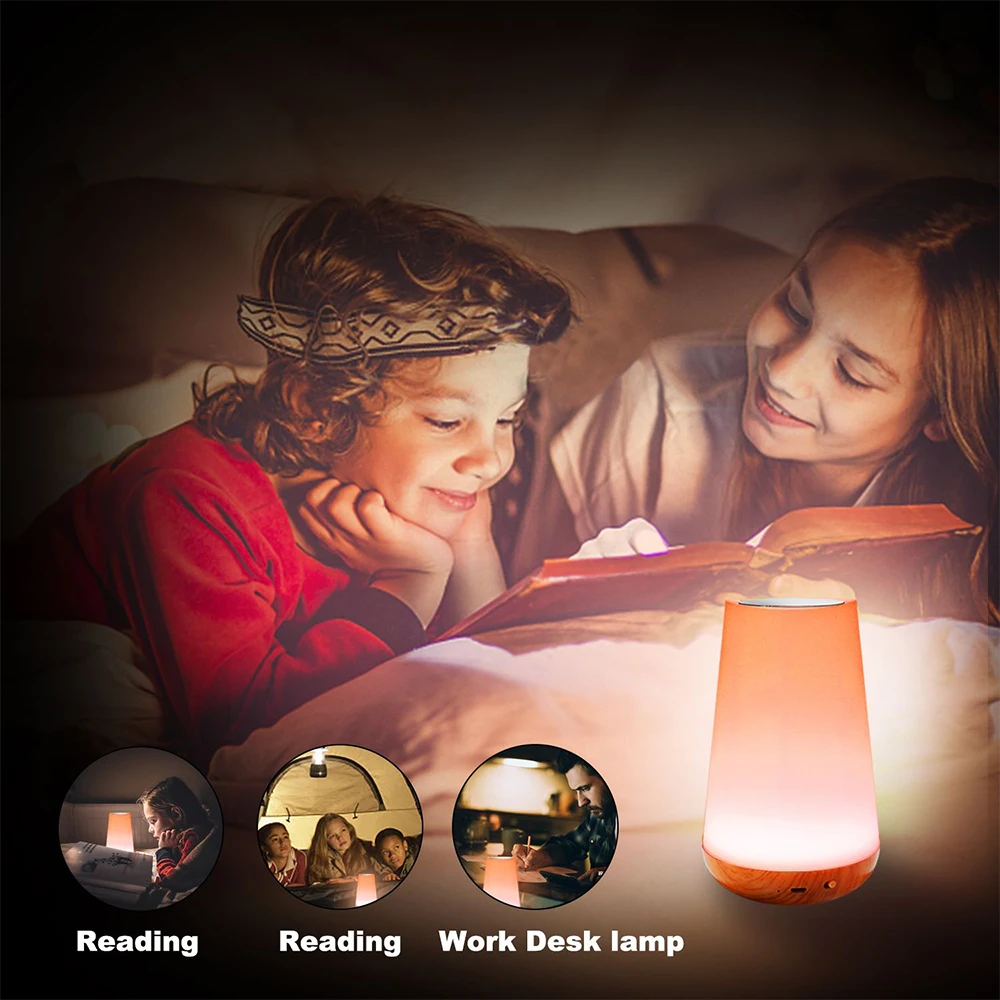 13 Промяна на Цвета Нощни лампи RGB с Дистанционно Управление Сензорен Димиране Настолна Лампа Преносими Нощни Нощни Лампи USB зарядно устройство ще захранване на Лампа 3