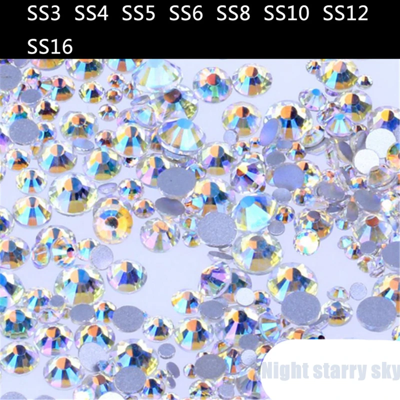 1440 бр./опаковане. SS3-SS16 Висококачествени кристали, Фантазийные Цветни Кръгли с равна обратна страна, Без Лепенки, Стъклени, Кристални, направи си САМ, Аксесоари, Скъпоценни Камъни