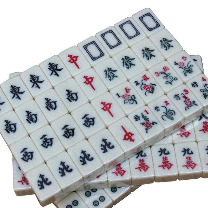146 Листа Лек Преносим Ретро Традиционен Китайски Маджонг, Мини-комплект за Mahjong с Предавателна кутия, Семейна Настолна Игра Mahjong Директен Доставка 1