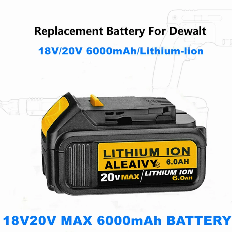 18 от 6000 mah MAX XR Батерия Мощност Инструмент за Подмяна на DeWalt DCB184 DCB180 DCB181 DCB182 DCB200 DCB201 20 В 5A 18 Волта 20 На Батерията 2