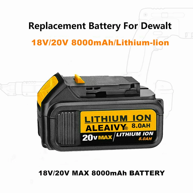 18 от 6000 mah MAX XR Батерия Мощност Инструмент за Подмяна на DeWalt DCB184 DCB180 DCB181 DCB182 DCB200 DCB201 20 В 5A 18 Волта 20 На Батерията 3