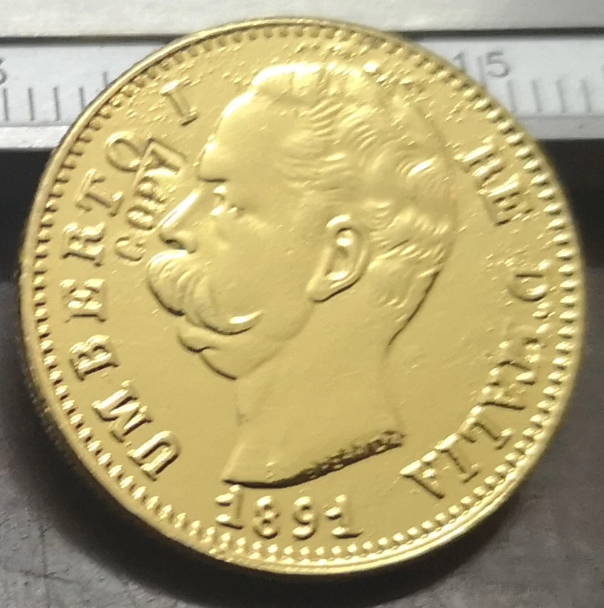 1891 Италия 20 лири - Златна копирни монета Умберто I 0