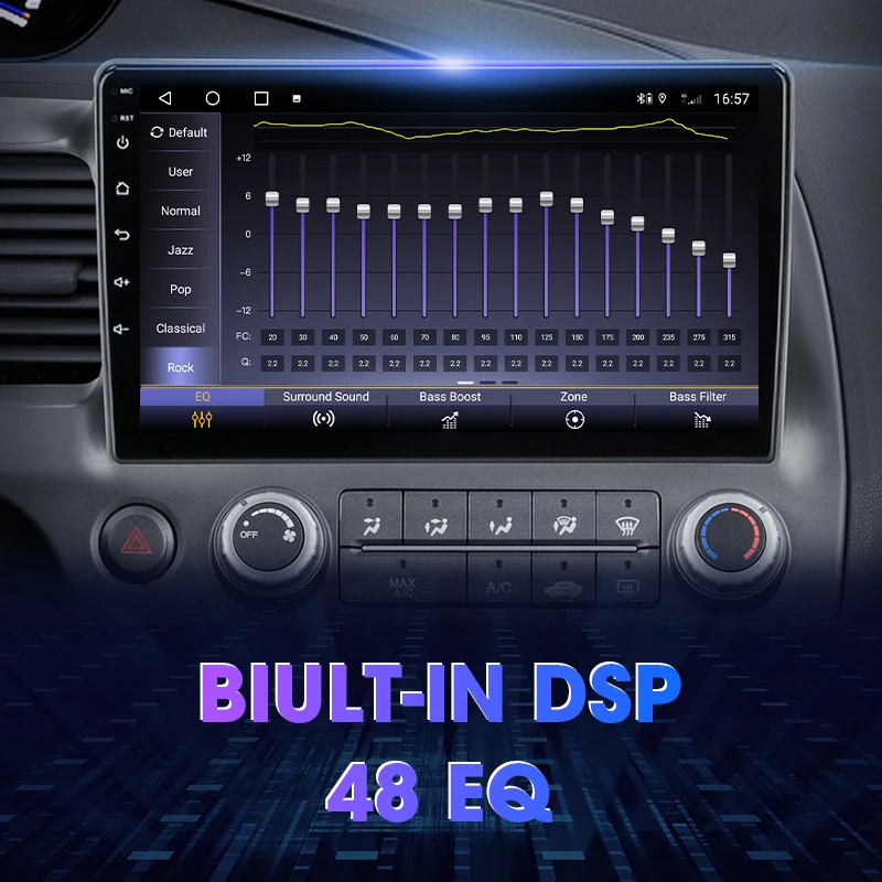 2 Din Android 11 10 ' Авто Радио За Honda Civic 2005-2012 Мултимедиен Плейър GPS Навигация Разделен Екран Стерео Главното Устройство 4