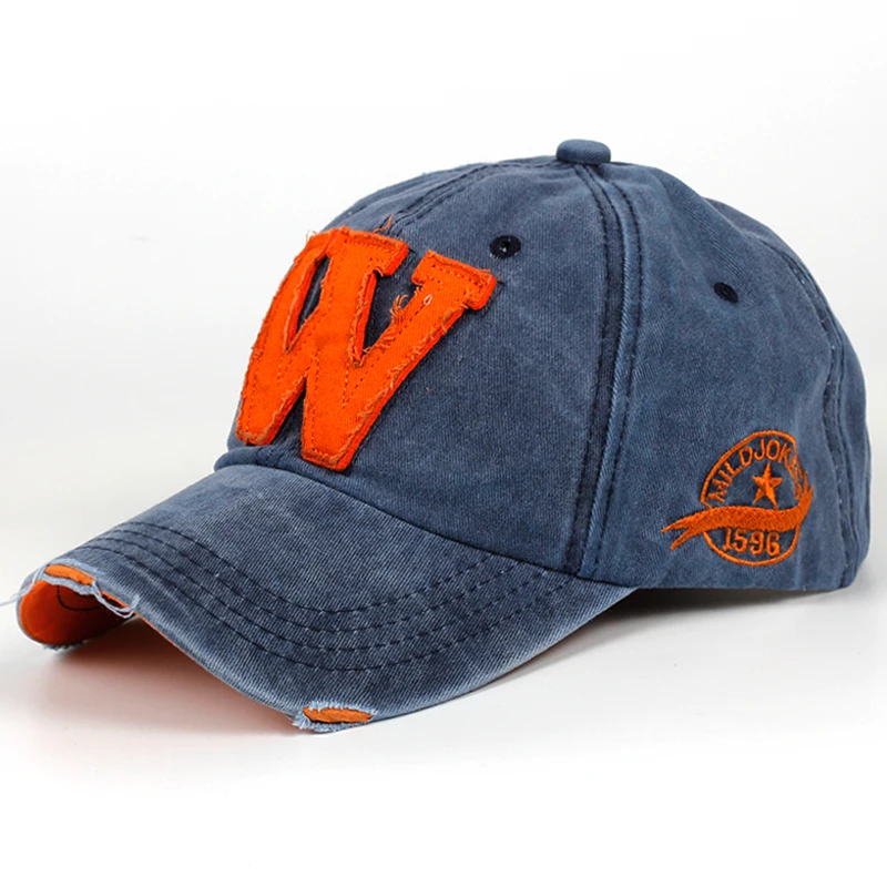 2019 нов памук буквата W бейзболна шапка ретро открит спортни шапки женски кости gorras извити вградени джобове с цип татко шапки за мъже