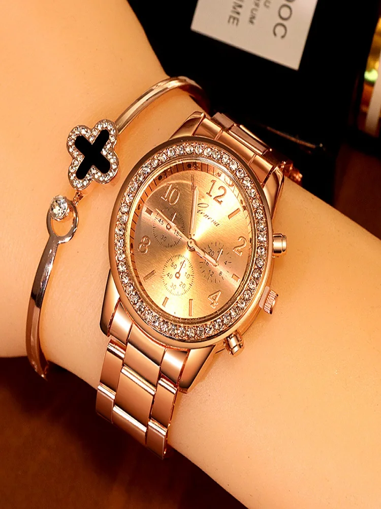 2020 Нови часовници дамски класически женевские луксозни дамски часовник дамски напълно стоманени кристални Relogio Feminino Reloj Mujer метални ръчен часовник 5