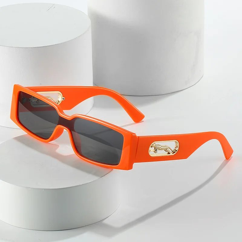 2022 Модерни Дамски Слънчеви Очила с Правоъгълни Леопардовые Украса Луксозни Маркови Слънчеви Очила С Отворена Рамка Дамски Слънчеви Очила с UV400 0