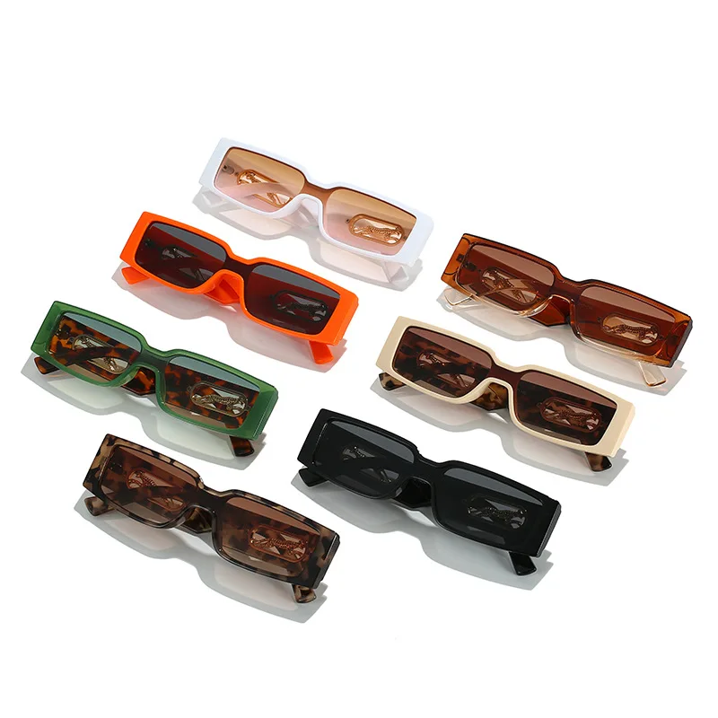 2022 Модерни Дамски Слънчеви Очила с Правоъгълни Леопардовые Украса Луксозни Маркови Слънчеви Очила С Отворена Рамка Дамски Слънчеви Очила с UV400 2