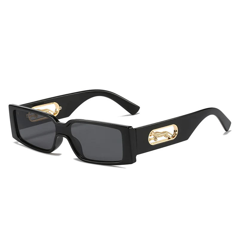 2022 Модерни Дамски Слънчеви Очила с Правоъгълни Леопардовые Украса Луксозни Маркови Слънчеви Очила С Отворена Рамка Дамски Слънчеви Очила с UV400 3