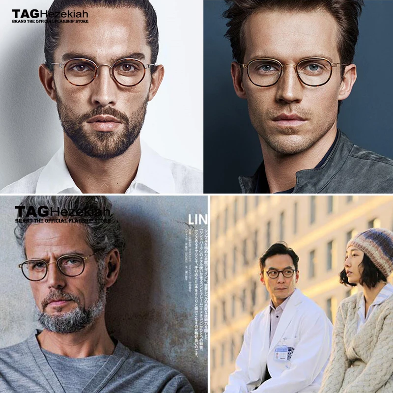 2023 TAG Марки Ретро рамки за очила мъжки титанов Чисти рамки за очила ръчно изработени дамски очила за късогледство компютърни очила 2