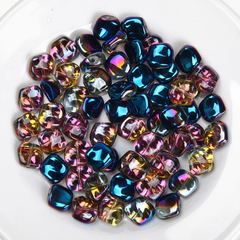 20pcs 11 мм цветни стъклени светлоотразителни перли, разпръснати мъниста направи си САМ бижута, ръчно изработени обеци, гривна с висулка, аксесоари материали 4