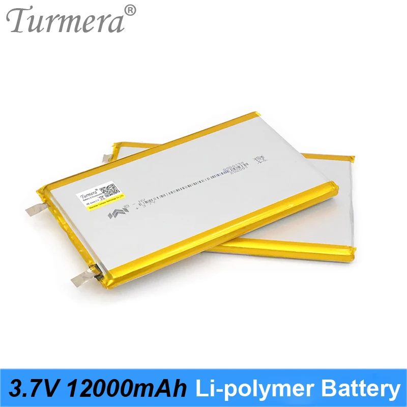 3,7 На 12000 mah Литиево-полимерна батерия Акумулаторна батерия 3,6 На Литиева Батерия за Power Bank и 12 В Непрекъснат Източник на захранване Turmera 0