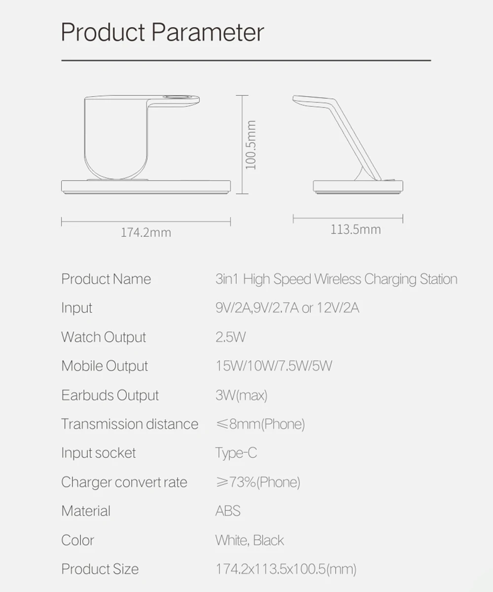 3 В 1 15 W Безжично Зарядно устройство за Samsung Watch 3/4 S21 S22 S10 За iPhone 11/12/13 За Apple Watch, За Airpods 2 /Pro 5