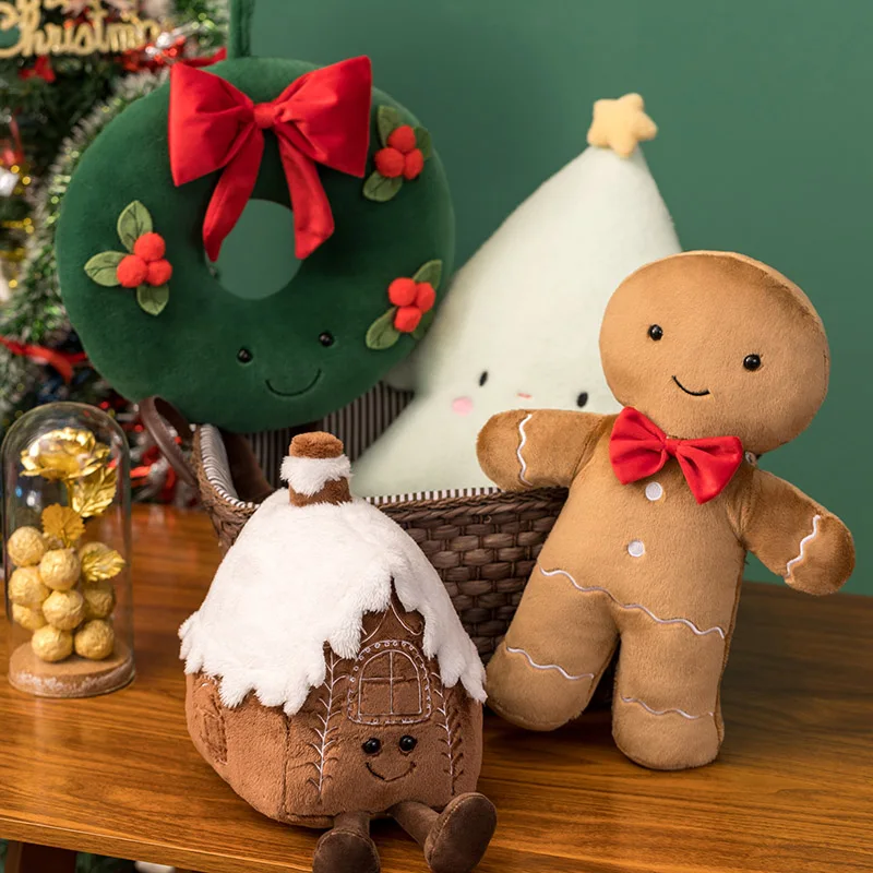 30-45 см Коледен Джинджифил Хляб Плюшени Играчки С Пълнеж От Шоколад 