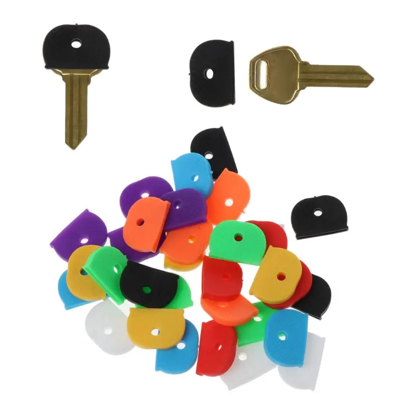 32x/Комплект Капачки за ключове от дома, 8 различни Цвята, Капачки за ключове, Topper, Идентификаторът на ключа, Етикети, Идентификация на етикета, Силиконова кодиране 5