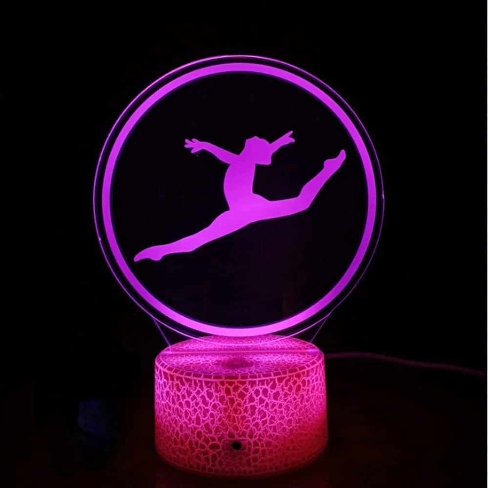 3D Гимнастика Оптична Илюзия Лампа, Акрилни Led лека нощ 16 Цвята с Дистанционно Управление USB Украса за Рожден Ден Подарък за Коледа 0