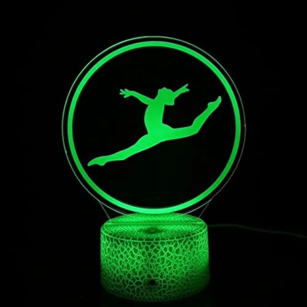 3D Гимнастика Оптична Илюзия Лампа, Акрилни Led лека нощ 16 Цвята с Дистанционно Управление USB Украса за Рожден Ден Подарък за Коледа 1