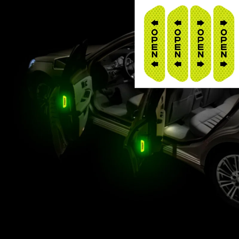 4 бр. Автомобили Вратата Сигурност Предупредителен Знак за Колата Светлоотразителни Стикери Стикер за Фолксваген VW Golf 4 6 7 GTI Tiguan Passat B5 B6 Jetta Поло 0