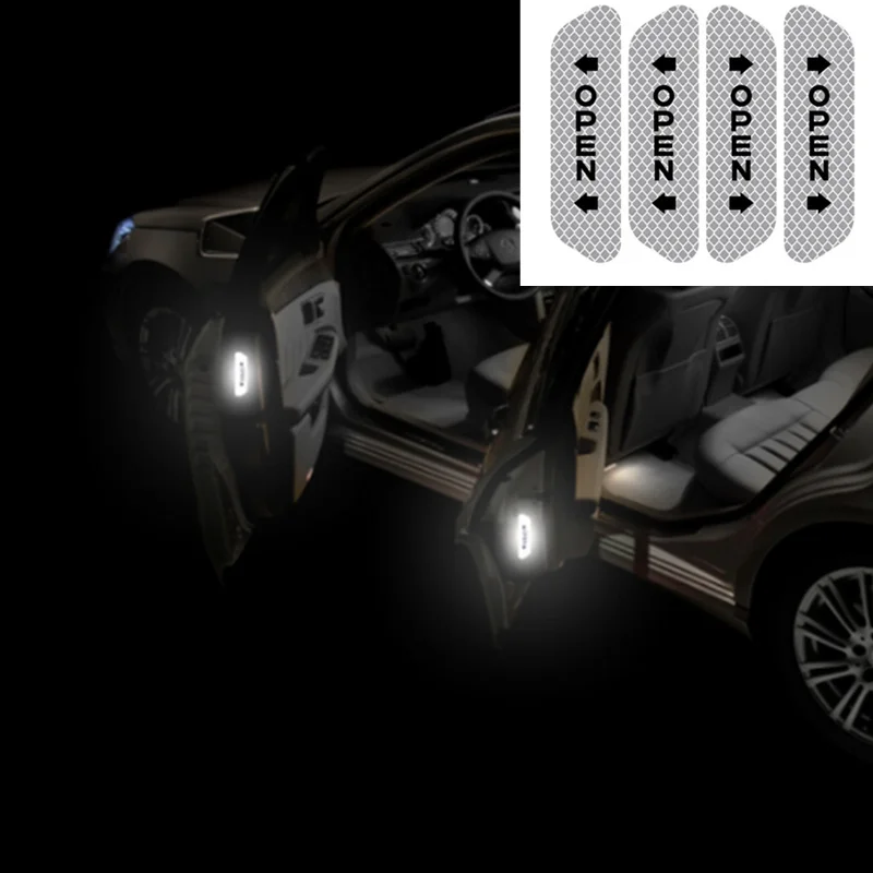 4 бр. Автомобили Вратата Сигурност Предупредителен Знак за Колата Светлоотразителни Стикери Стикер за Фолксваген VW Golf 4 6 7 GTI Tiguan Passat B5 B6 Jetta Поло 4