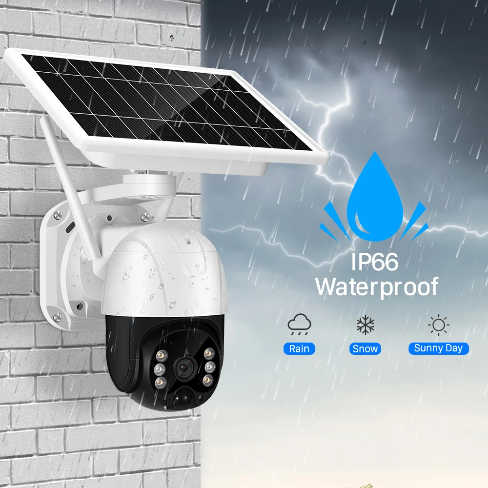 4G СИМ-карта на Слънчевата Камера Вградена Батерия Външна IP камера WIFI Безжична Сигурност PTZ камера PIR Наблюдение на движението iCSee 2
