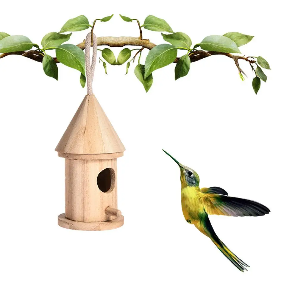 5 Видове мини-Дървена Птичи Къщички Гнездо Творческа Стенно Подвесное bird ' s Nest Декорация на Дома, Градинарство Украса Птичи Дом 2