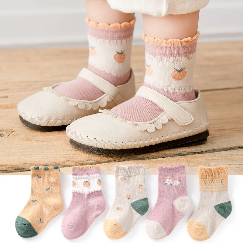 5 Чифта Памучни детски Чорапи със средна дължина, Безшевни Ученически чорапи Sox за Момчета и Момичета, Къси Чорапи за Юноши от 1 до 12 Години, без Подплата 4