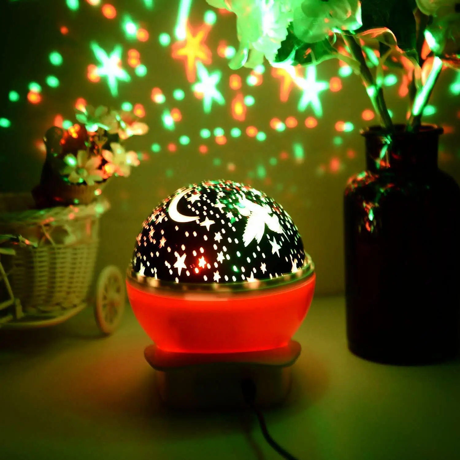 5V LED RGB Проекционная лампа с Единорогом, USB нощна светлина, захранван от батерия, детски Подарък за сън, нощни лампи за четене за спални 0