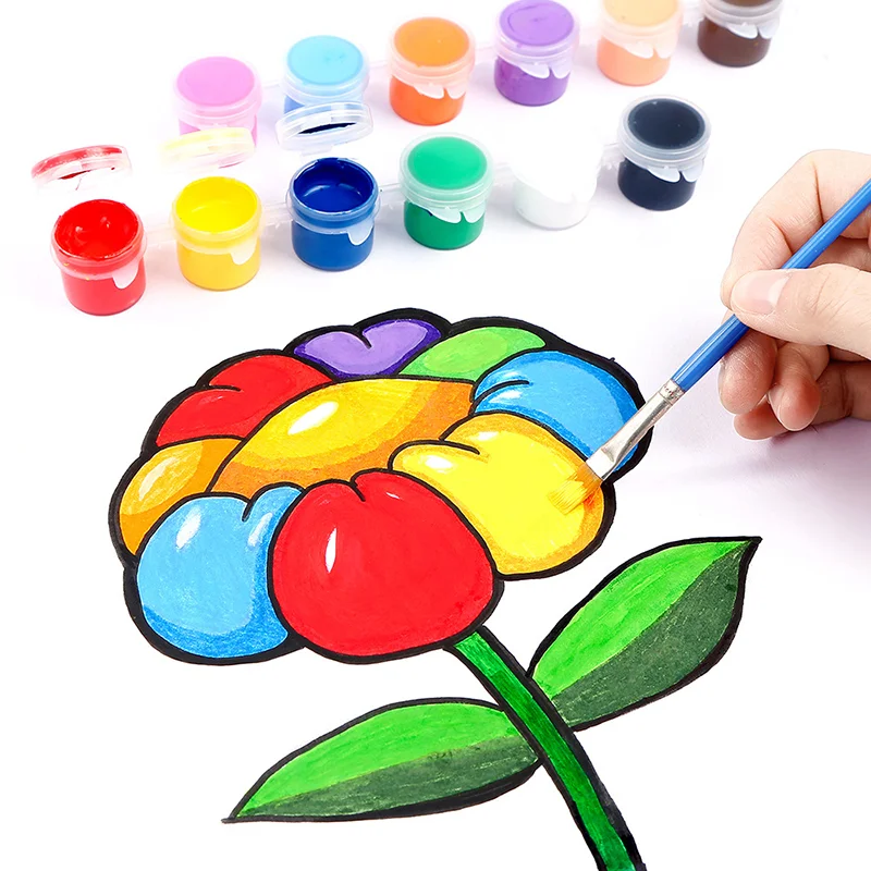 6 Цвята Дългогодишна Акрилна Боя направи си САМ Ръчно Рисувани Художествени Материали Изкуството Занаяти Инструмент За Рисуване 4