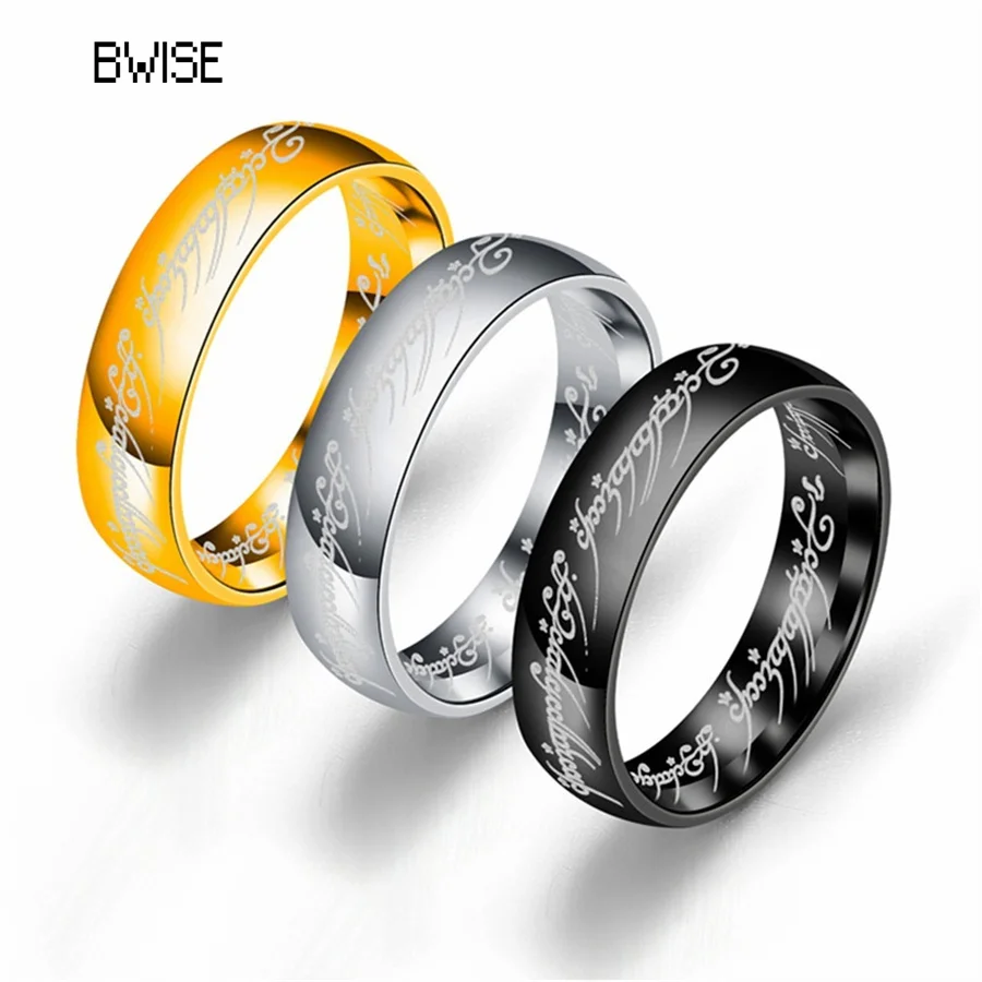 BWISE Миди от Неръждаема Стомана, Един Пръстен на Силата на 3D Резное Елегантен Годежен Пръстен на Влюбените на Жените и Мъжете Модни Бижута на Едро 1