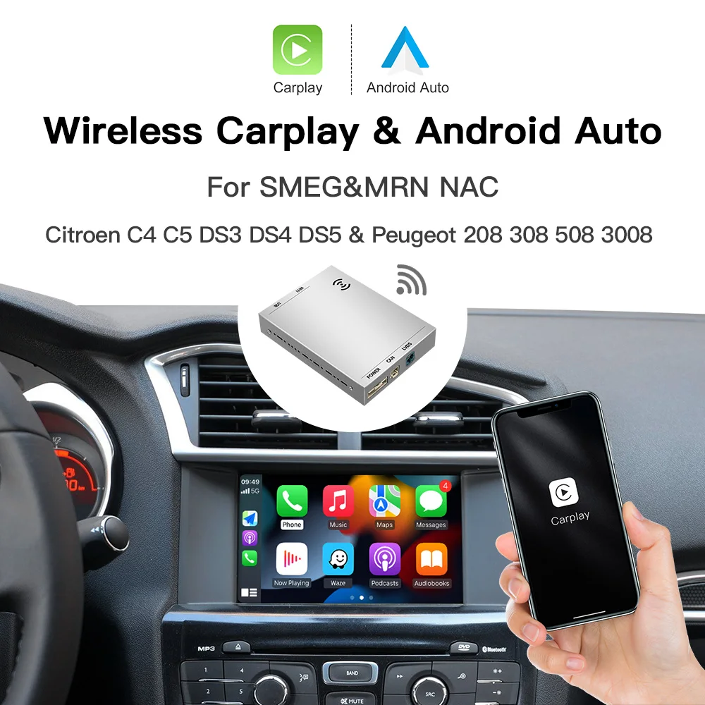 CARABC Безжична Apple Carplay Android авточасти За Peugeot и Citroen SMEG и MRN НЦА 208 и 308 и 508 3008 и C4 DS3 DS5 Поддръжка на Камерата за Обратно виждане