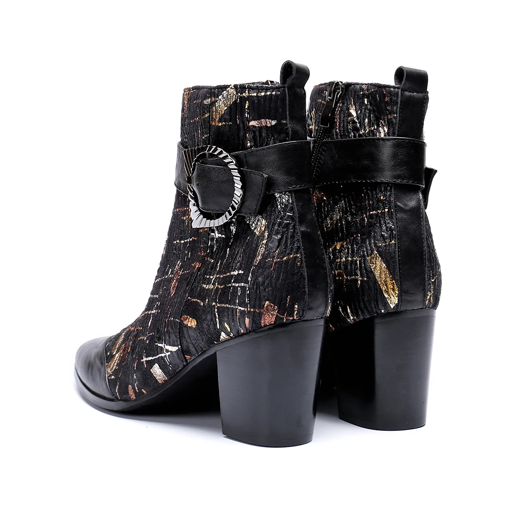Christia Bella/Модни мъжки модел обувки от естествена кожа, мъжки Зимни Ботильоны на Висок Ток, по-големи Размери, Британска официалната обувки за партита 3