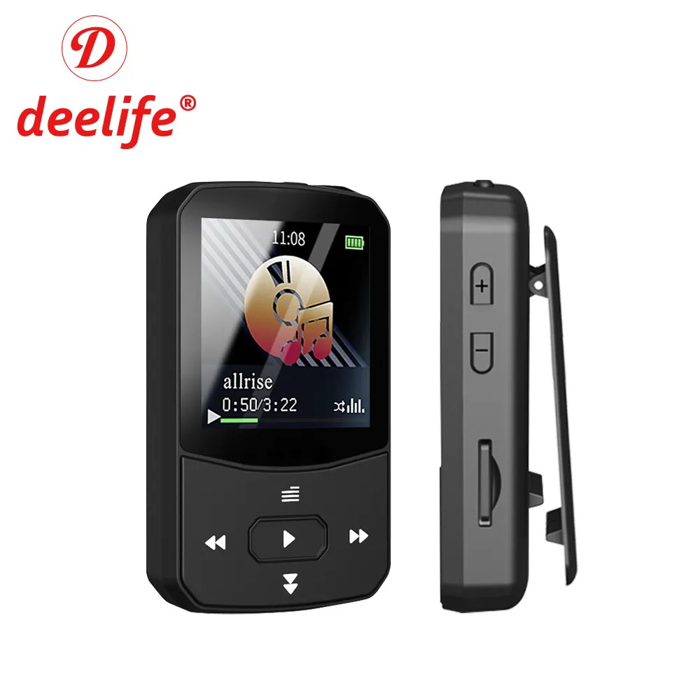 Deelife Спорт Bluetooth MP3 Плейър за Бягане с Възпроизвеждане на Музика Превръзка Преносим Клип Крачкомер с FM Радио TF Запис на Мини Mp 3