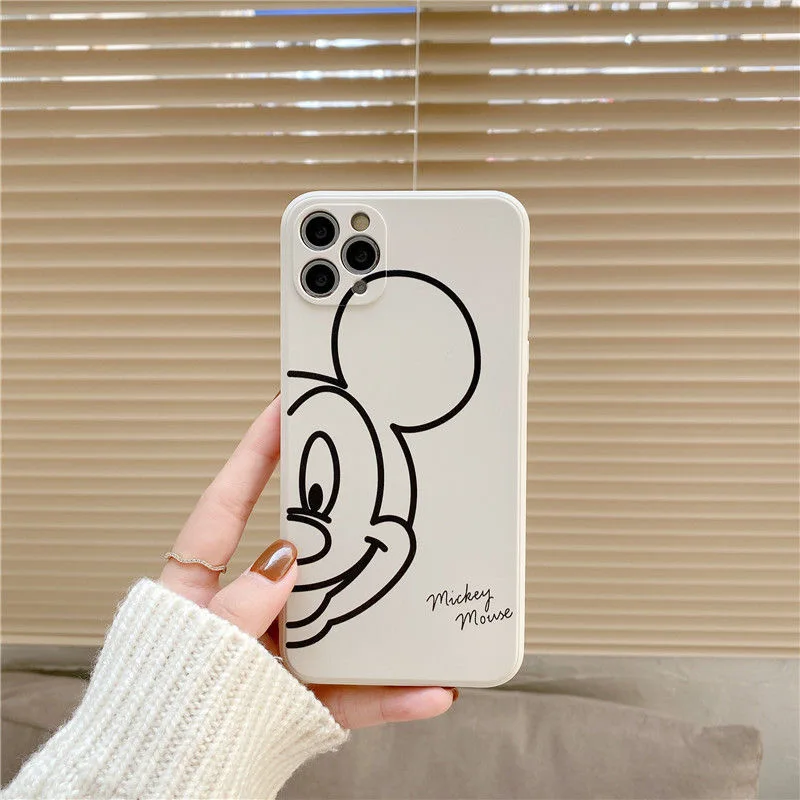 Disney Мики Маус, Калъфи За мобилни Телефони iPhone 12 11 Pro Max Mini XR XS MAX 8x7 SE 2022 Карикатура Двойка Мек Силиконов Калъф Подарък 2