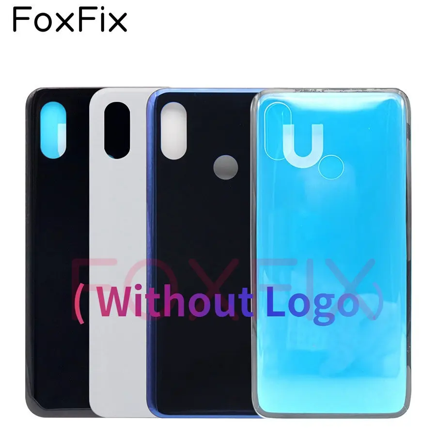FoxFix На Задното Стъкло За Xiaomi Mi 8 Капак На Отделението За Батерията Задната Стъклен Панел На Корпуса Калъф С Подмяна На Обектива На Камерата + Залепваща Стикер 0