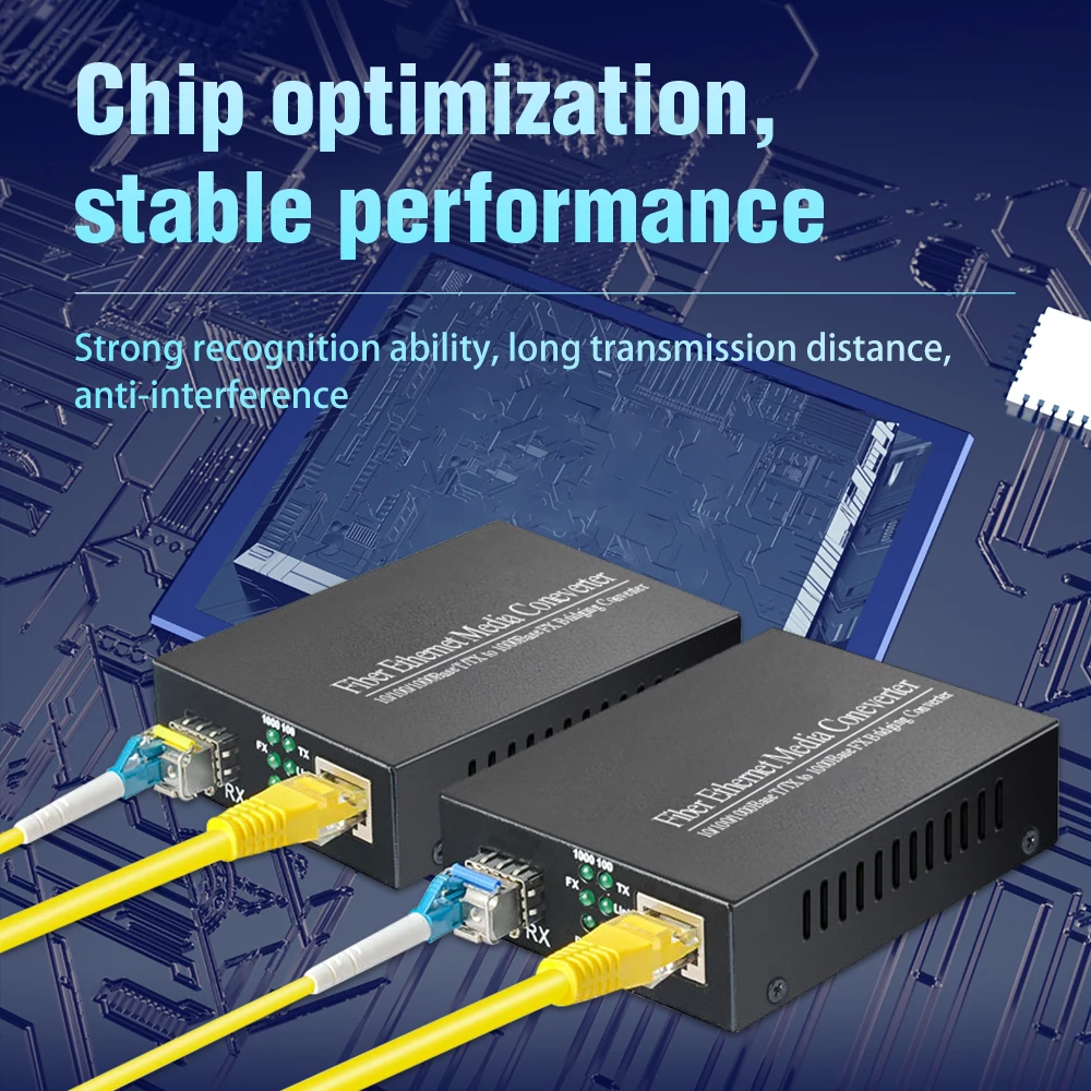 Gigabit SFP-fiber-Rj-45 Медиаконвертер 10/100/1000 м SFP Оптичен суич със SFP Модул, Съвместим със CISCO/Mikrotik/HUAWEI 4