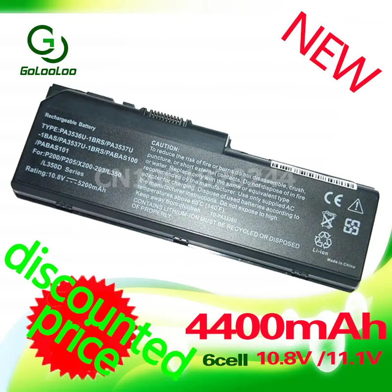 Golooloo 4400 mah Батерия за toshiba Equium L350D P200 Satellite Pro L350 L355 L350D L355D P200 P200D PA3537U-1B PA3536U-1BRS
