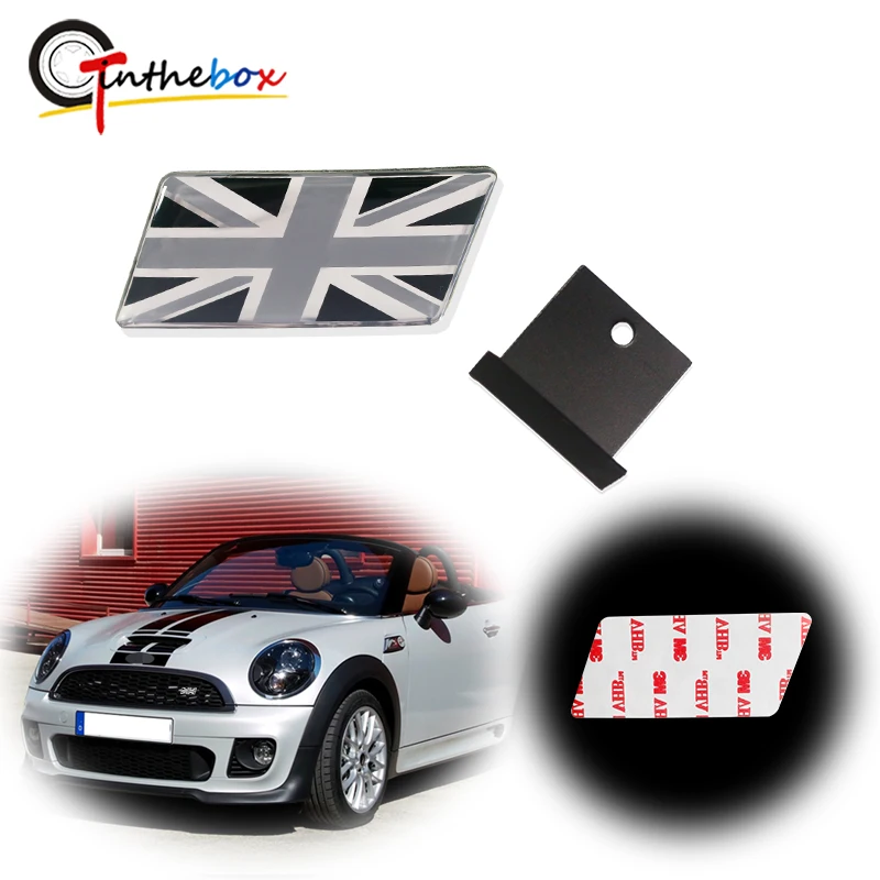 Gtinthebox Сив/Черен Флаг Union Jack Емблемата на Иконата w/Решетка/Мрежа за Монтиране на Шарнирный Болт Котва За Aston Martin, Bentley, Jaguar 0