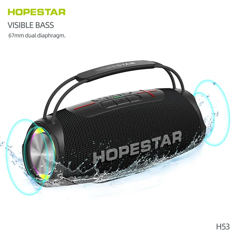 HOPESTAR-H53 безжични bluetooth високоговорители водоустойчива Външна преносима Колонка с висока мощност 35 W субуфер TWS 5200 mah акумулаторни радиостанции 2