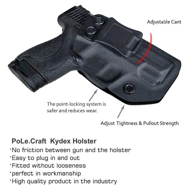 IWB Кобур за Скрито Носене на Пистолет за Smith & Wesson M & P Shield 9 мм, .40 S & W Kydex Калъф за Пистолет Кобур Вътре Колан за Носене 3