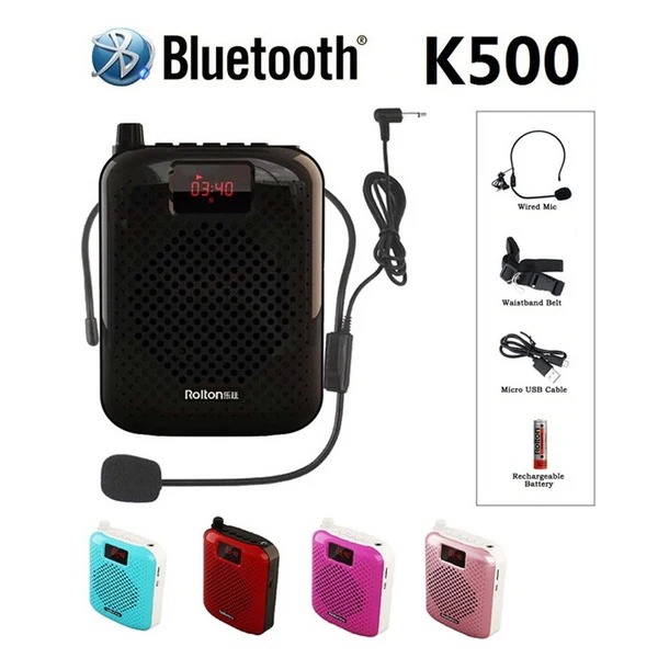 K500 Преносим Микрофон Мегафон Bluetooth Високоговорител Автоматично Сдвояване Усилвател на Глас Мегафон Високоговорителя USB Зареждане на Обучение