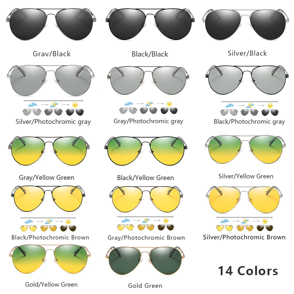 KATELUO 2020 Поляризирани Слънчеви Очила Мъжки слънчеви Очила за Шофиране през Деня очила за Нощно Виждане Фотохромичните Пилотните Слънчеви Очила за Мъже 7759 5
