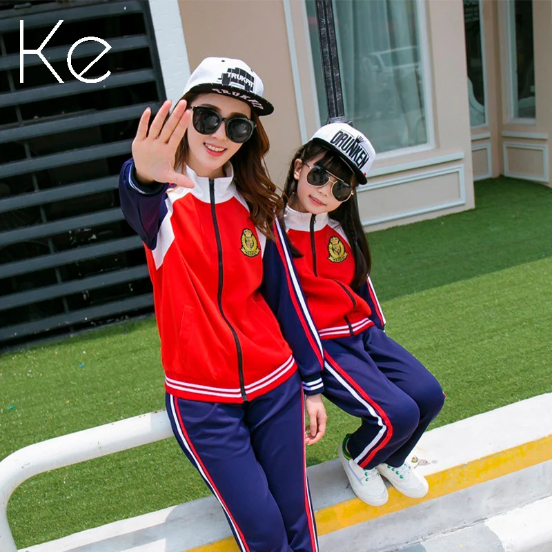KE пролет-есен училищни униформи детски дрехи, спортно облекло за занимания в детската градина спортен костюм детски спортен костюм женски мъжки