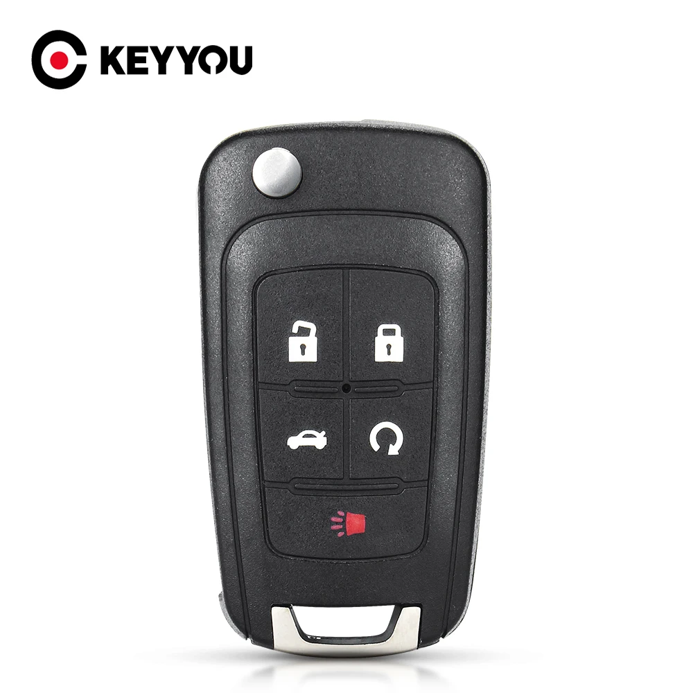 KEYYOU Флип-Сгъваем Дистанционно Ключ във формата на Миди 5 Бутона за Buick Excelle Verano LaCrosse, Regal Корпус Автоаларма Бесключевой Вход Ключодържател Калъф