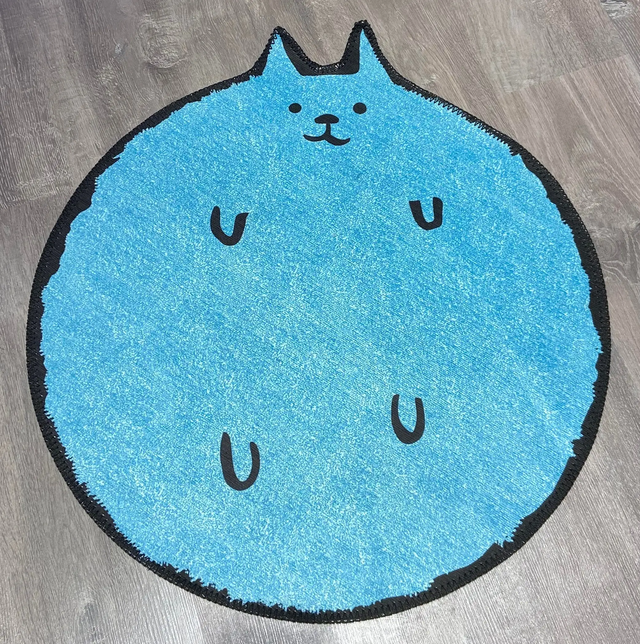 LAKEA Blue Cat Circle Килим По Поръчка с Уникален Дизайн Проблем Безворсовый Сладко Плюшено Мат Кашмир Животни Въздушни Подложки за Хол 1