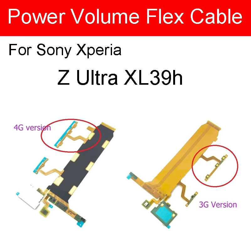 LCD Такса Гъвкав Кабел За Sony xperia Z Ultra XL39h C6802 C6803 C6806 C6833 Страничен Бутон за Регулиране на силата на звука Гъвкава Лента 